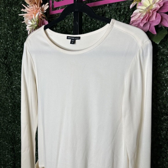 James Perse Medium Women Cream Ivory Hi-Lo Silky Tunic Size 2 - Picture 2 of 8